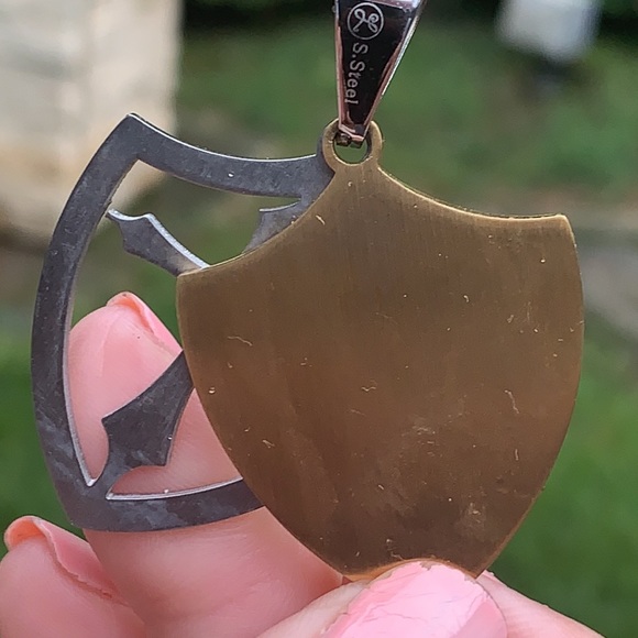 New Two Tone Stainless Steel and Cross, w/ 20” ch - Picture 6 of 8